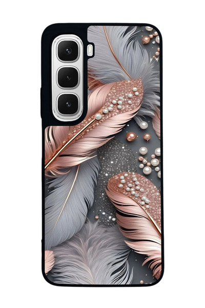 Aksel Kılıf متوافق مع هاتف INFINIX Hot 60 مطبوع ، أسود غير لامع، سيليكون ناعم...