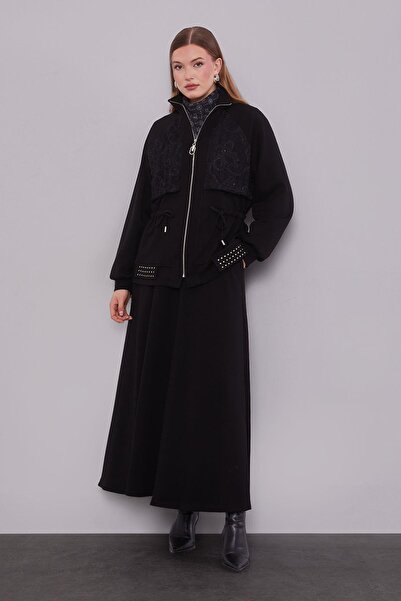 Levidor Black Belted Skirt Set