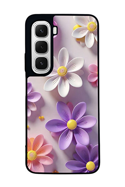 Aksel Kılıf Infinix Hot 60I Compatible Printed , Matte Black, Soft Silicone, Protective, Shock Absorbing Cover, Case