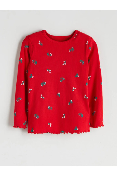 LC Waikiki Crew Neck Floral Baby Girl Pajama Set 2-Piece