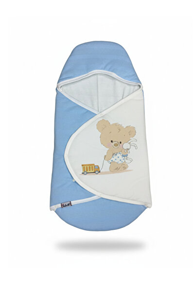 GÜLERBEBECİX Baby Swaddle with Teddy Bear Pattern