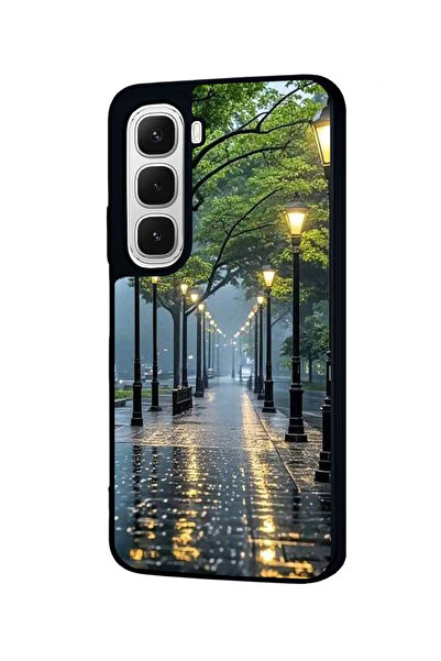 Aksel Kılıf Infinix Hot 60 Compatible Printed , Matte Black, Soft Silicone, Protective, Shock Absorbing Cover, Case