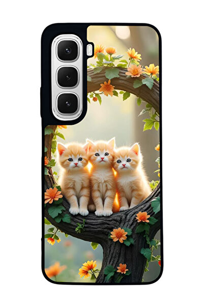 Aksel Kılıf متوافق مع هاتف INFINIX Hot 60i مطبوع ، أسود غير لامع، سيليكون ناع...