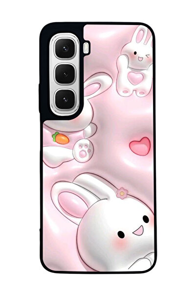 Aksel Kılıf Infinix Hot 60 Compatible Printed , Matte Black, Soft Silicone, Protective, Shock Absorbing Cover, Case