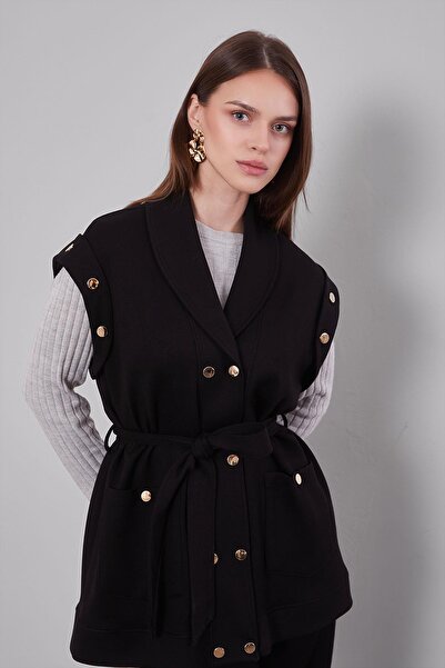 Levidor Black Snap Fastener Accessory Detailed Double Set