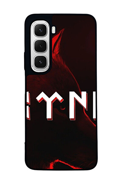 Aksel Kılıf متوافق مع هاتف INFINIX Hot 60i مطبوع ، أسود غير لامع، سيليكون ناع...