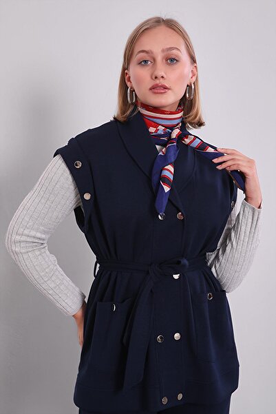 Levidor Navy blue snap accessory detailed double set