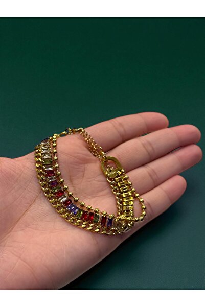 NEW STYLE A luxurious and elegant women's bracelet, adorned with colored zircon stones, measuring 16 + 5 cm, and comes in a suitable gift box.