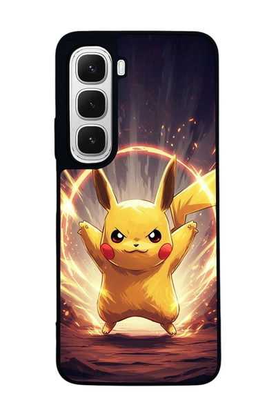 Aksel Kılıf متوافق مع هاتف INFINIX Hot 60 مطبوع ، أسود غير لامع، سيليكون ناعم...