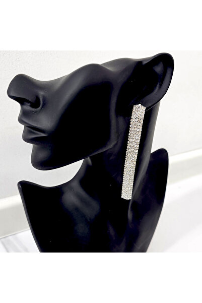 velve Μακριά, κομψά σκουλαρίκια, Murra, με πέντε χορδές από ημιπολύτιμες πέτρες, Ασήμι