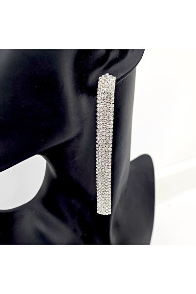 velve Μακριά, κομψά σκουλαρίκια, Murra, με πέντε χορδές από ημιπολύτιμες πέτρες, Ασήμι