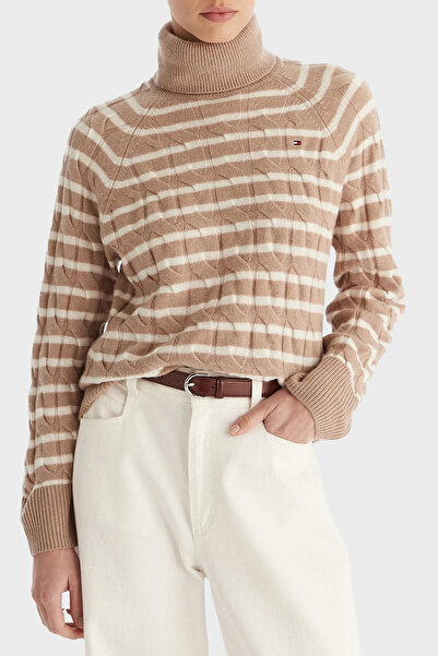 Tommy Hilfiger Örgülü Yünlü Relaxed Fit Balıkçı Yaka Kazak KAZAK WW0WW46791 0AJ