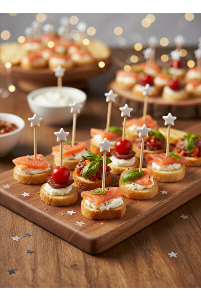 Eksen Concept Yıldızlı Pasta Kürdan Süsü 25’li | Topper Set | Cinsiyet Partis...