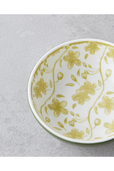 English Home وعاء للوجبات الخفيفة من البورسلين من بلانتوبيا، 9 سم، أبيض - أخضر