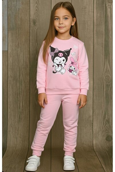 KOKOŞ BEBEK Kromi Girl's Fleece-Lined Tracksuit Set - 3/9 Years Old - 31554