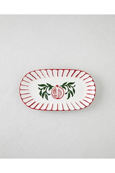 English Home Etna Ceramic Boat Plate 28.5X15.5 cm Red