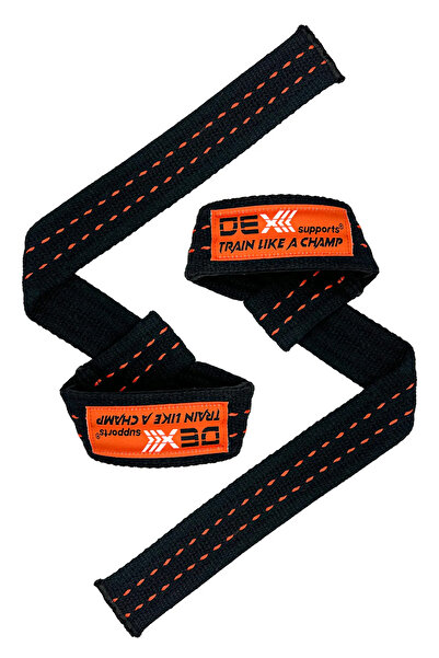 Dex Supports Weightlifting Strap Fitness Strap Lifting Straps Pro Orange