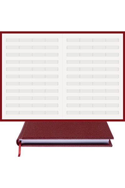 BİDEFTER Music Notebook (No Key - Dotted Line) 100% Handmade, Hand Stitched – Genuine Leather Cloth Bound – A/4