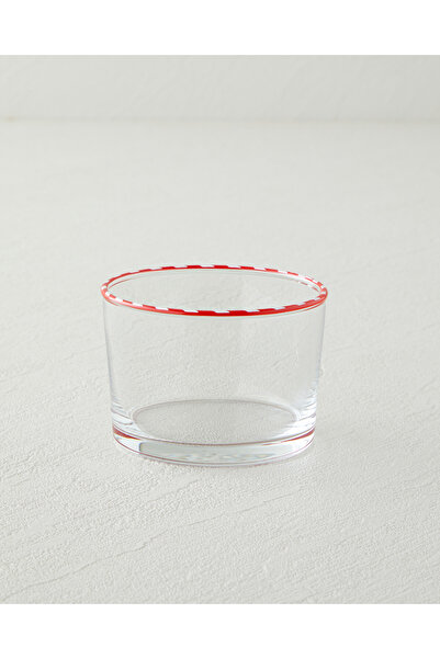English Home Candy Cane Stripe Glass Snack Bowl 8.5 cm Red