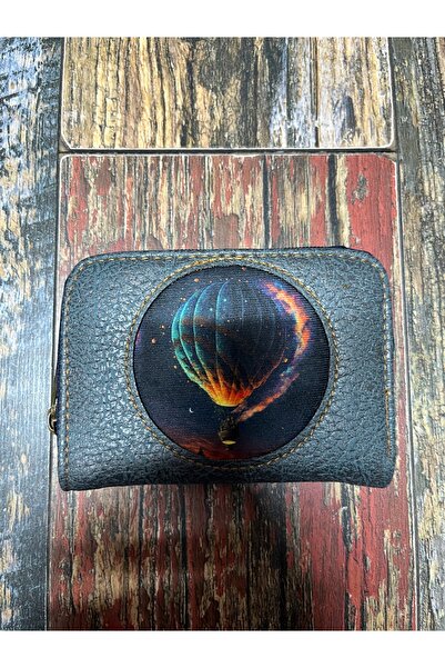 Street Bag Flying Balloon Ethnic Authentic Patterned Wallet with Card Holder and Coin Compartment