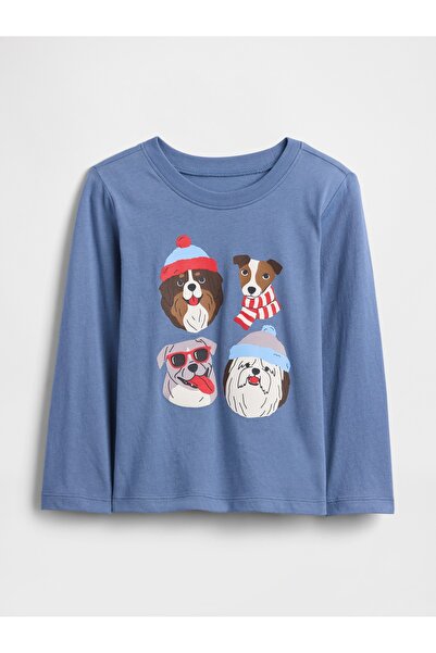 GAP Erkek Bebek Mavi Logo T-Shirt