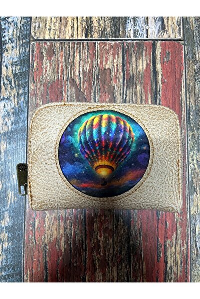 Street Bag Flying Balloon Ethnic Authentic Patterned Wallet with Card Holder and Coin Compartment