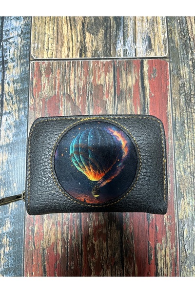 Street Bag Flying Balloon Ethnic Authentic Patterned Wallet with Card Holder and Coin Compartment