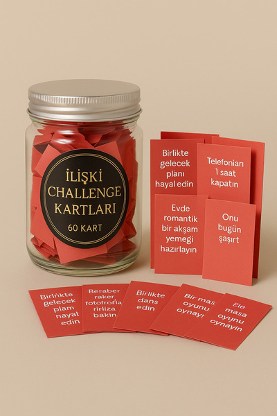 moderniko İlişki Sevgili Challenge Kartlar 60Adet(Sevgililer Günü,Doğum Günü)
