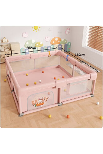 Generic Foldable baby playpen, non-slip base, soft breathable mesh, size 150x180 cm