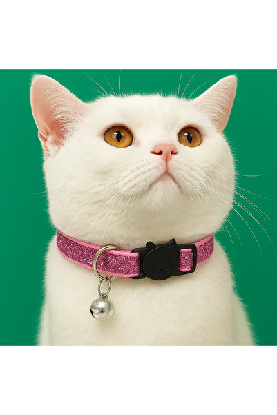 PAWNEST Sparkly Cat Collar – Adjustable, with Rattles, Safety Lock, with Bag,...