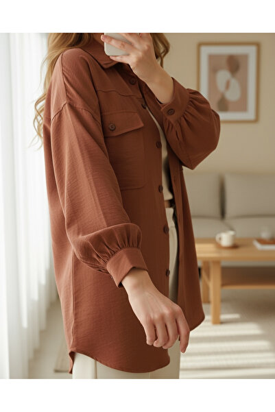 MissRunin Double Pocket Buttoned Shirt