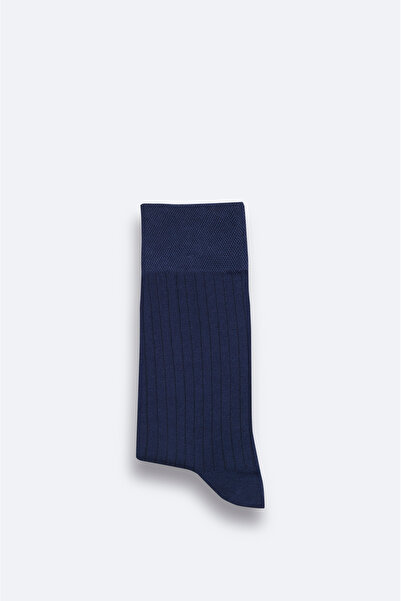 Avva Men's Navy Blue Mercerized Blend Socks B008558
