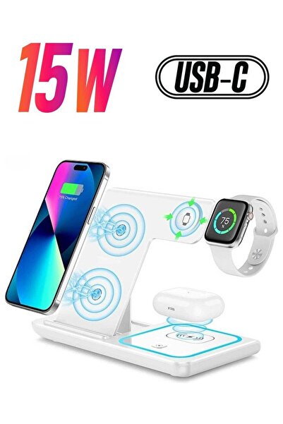 Generic 3-in-1 Foldable Wireless Charging Station for iPhone, Samsung, Apple Watch & Qi Phones