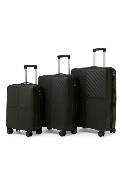 TRAVEL LİNE 3-Piece Hardside Polypropylene Luggage Set with 8 Spinner Wheels and TSA Lock