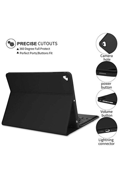 ELTERAZONE 9th Generation Keyboard Case (2021) - 10.2 Case with Keyboard for 8th & 7th Gen / Pro 10.5 WX Black