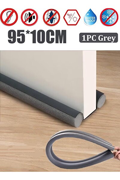 Generic 1Pc Door Bottom Sealing Strip Guard 95cm Draft Stopper Foam Weatherstrip Wind Dust Blocker (Grey)