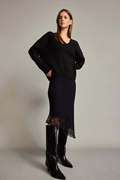 DeFacto Slim Fit Slim Fit Regular Waist Midi Skirt G6622Ax25Wn