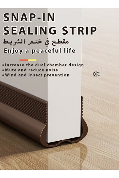 Generic 1Pc Door Draft Stopper 93CM Weather Stripping Door Seal PVC Seal Strip Seal Blocker (Brown)