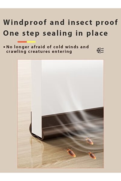 Generic 1Pc Door Draft Stopper 93CM Weather Stripping Door Seal PVC Seal Strip Seal Blocker (Brown)