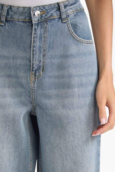 DeFacto 90S Wide Leg High Waist Long Jean Washed Pants G1404Ax25Wn