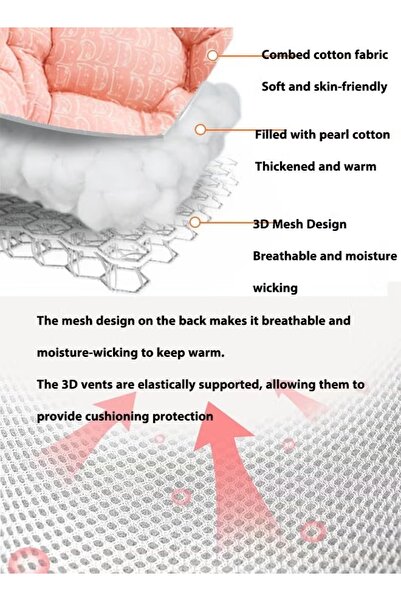 Generic Baby Stroller Cushion Seat Pad Stroller Seat Liner 3D Mesh Pram Pushchair Seat Liners Universal Pink