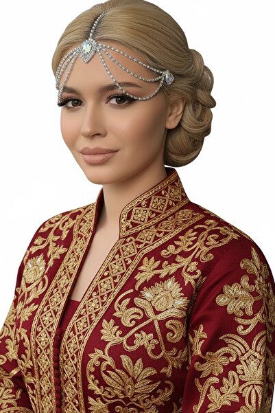 CAŞ DEKORASYON Αξεσουάρ χέννας με ασημί χρώμα με πέτρα ολόγραμμα