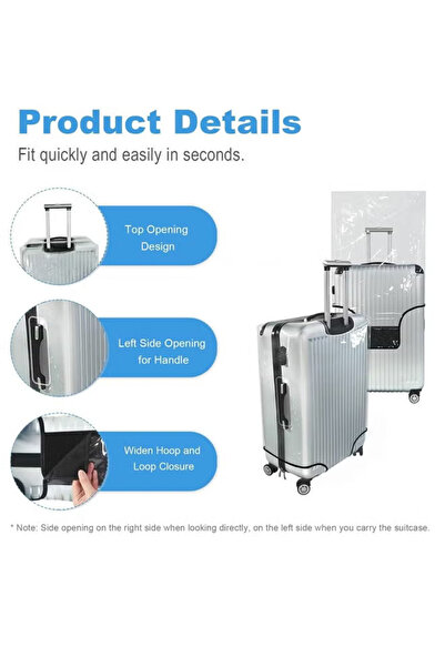 Generic Transparent luggage cover, waterproof PVC, suitable for 20, 22, 24, 26, and 28-inch suitcases