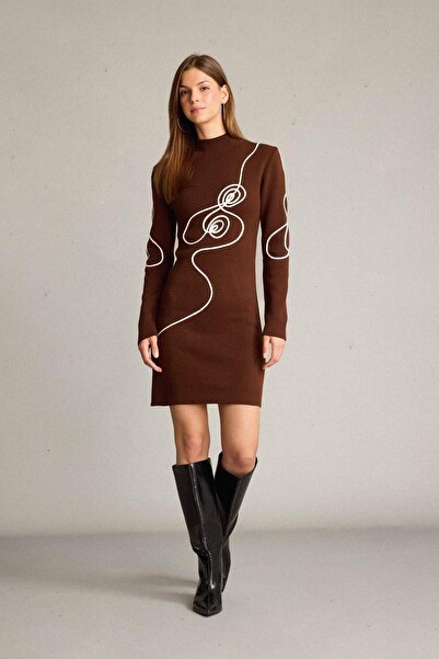 DeFacto Slim Fit Slim Fit Half Turtleneck Knitwear Long Sleeve Dress G6848Ax25Wn