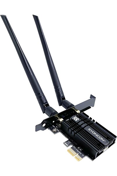 Syoncon Placa de retea WiFi 6Ghz si bluetooth PCIe 6E AXE5400 AX210 with Bluetooth 5.3 (Black)
