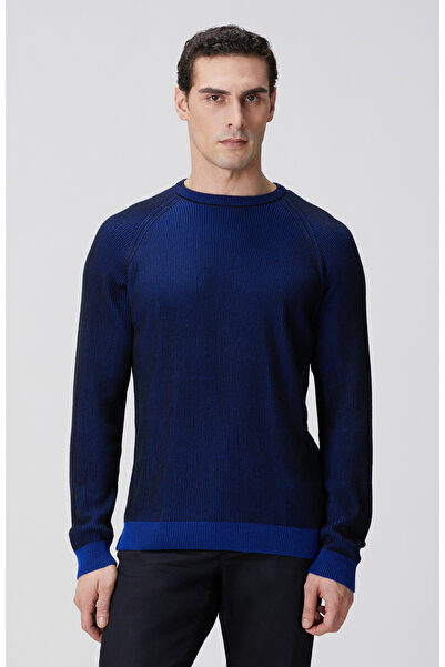 Network Lacivert Fitilli Kazak