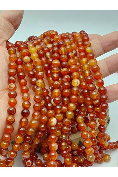 Yasamtohumu Агат, естествен камък, мънисто 8 мм – мънисто за дизайн на колие/...