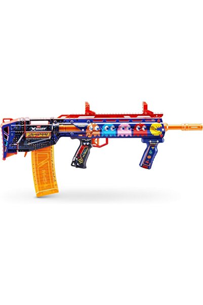 X-Shot Skins XSHOT Skins Pro Pac-Man Long Shot Blaster, 40 Darts, Slam Fire, Retro Skin, 2 Quick Clips