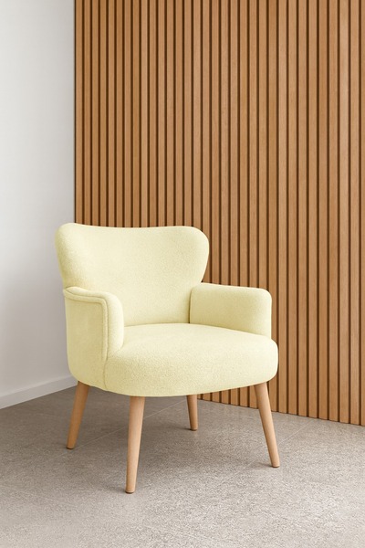 WATERYBROOK Modern Welsoft Berjer Koltuk – Demonte Ahşap Ayak – 12 Renk Seçeneği