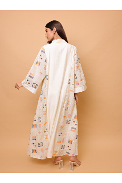 IKKXA Luxury Geometric Details Sequin Front Jalabiya